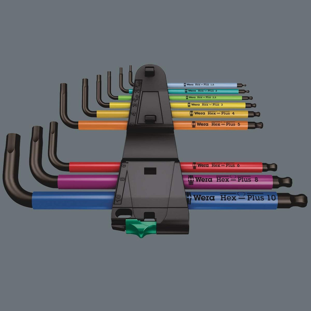 Wera 950 SPKL/9 SM N SB Multicolour BlackLaser L-Key Set, 9pc, Metric, 1.5-10mm, 05073593001, Silver