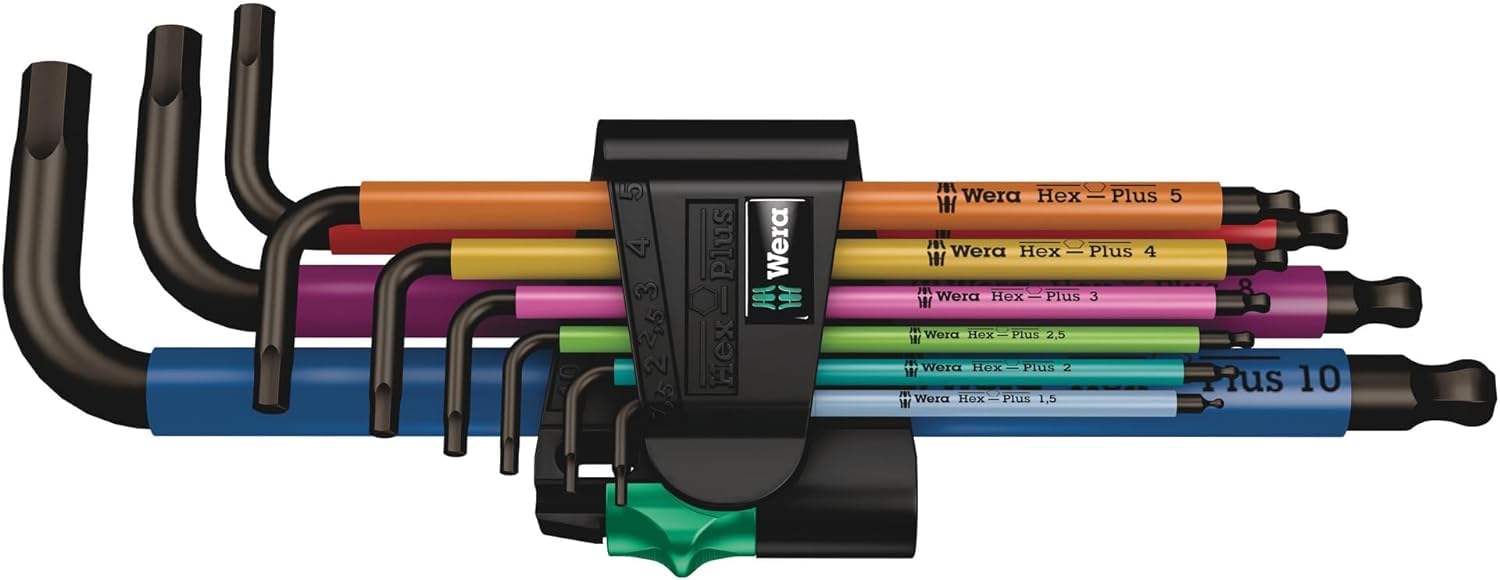 Wera 950 SPKL/9 SM N SB Multicolour BlackLaser L-Key Set, 9pc, Metric, 1.5-10mm, 05073593001, Silver