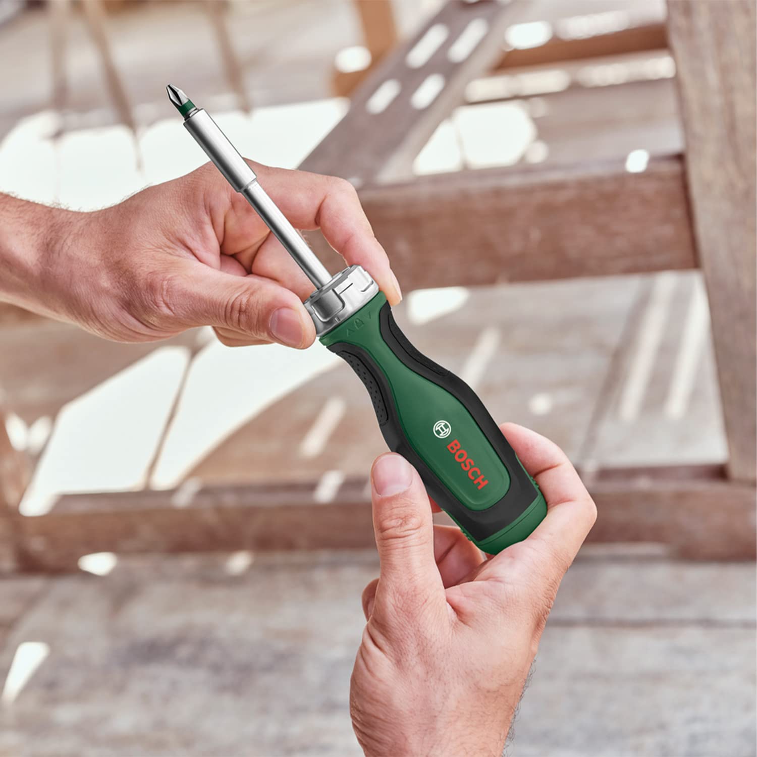 Bosch Home and Garden Rachet Screwdriver with 12 Bits (High-Torque Ratchet Screwdriver for Efficient,Heavy-Duty Screwdriving;Pop-Up Bit Magazine;12 Bits Included; Magnetic Bit Holder) - Amazon Edition