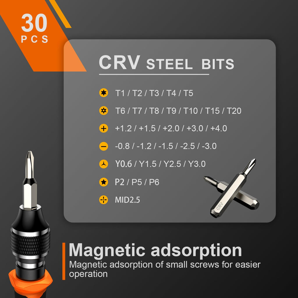 JOREST 40Pcs Precision Screwdriver Set, Mini Tool Kit with Security Torx T5 T6 T8 T9, Triwing Y00, Star P5, Repair for Laptop, Switch, PS4, Xbox, MacBook, iPhone, Ring Doorbell, Watch, Glasses