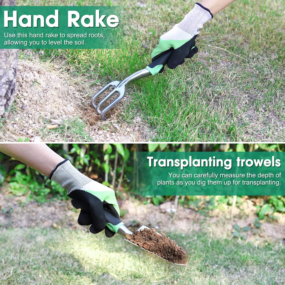 Gardening Hand Tool Gift Kit Gardening Gifts for Women & Men 10 Piece Heavy Duty Garden Tool Sets Garden Tools Bag for Women & Men Easy Storage