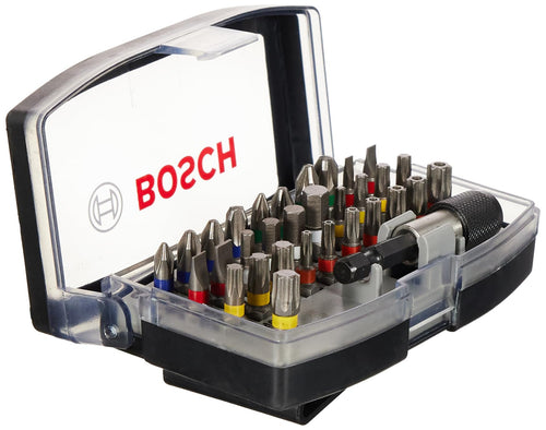 Bosch 2607017319 Professional 32-Piece Screwdriver Bit Set (Extra Hard Screwdriver Bit, Drill Driver and Screwdriver Accessories) , Silver , 13cm x 6.7cm x 4.5cm