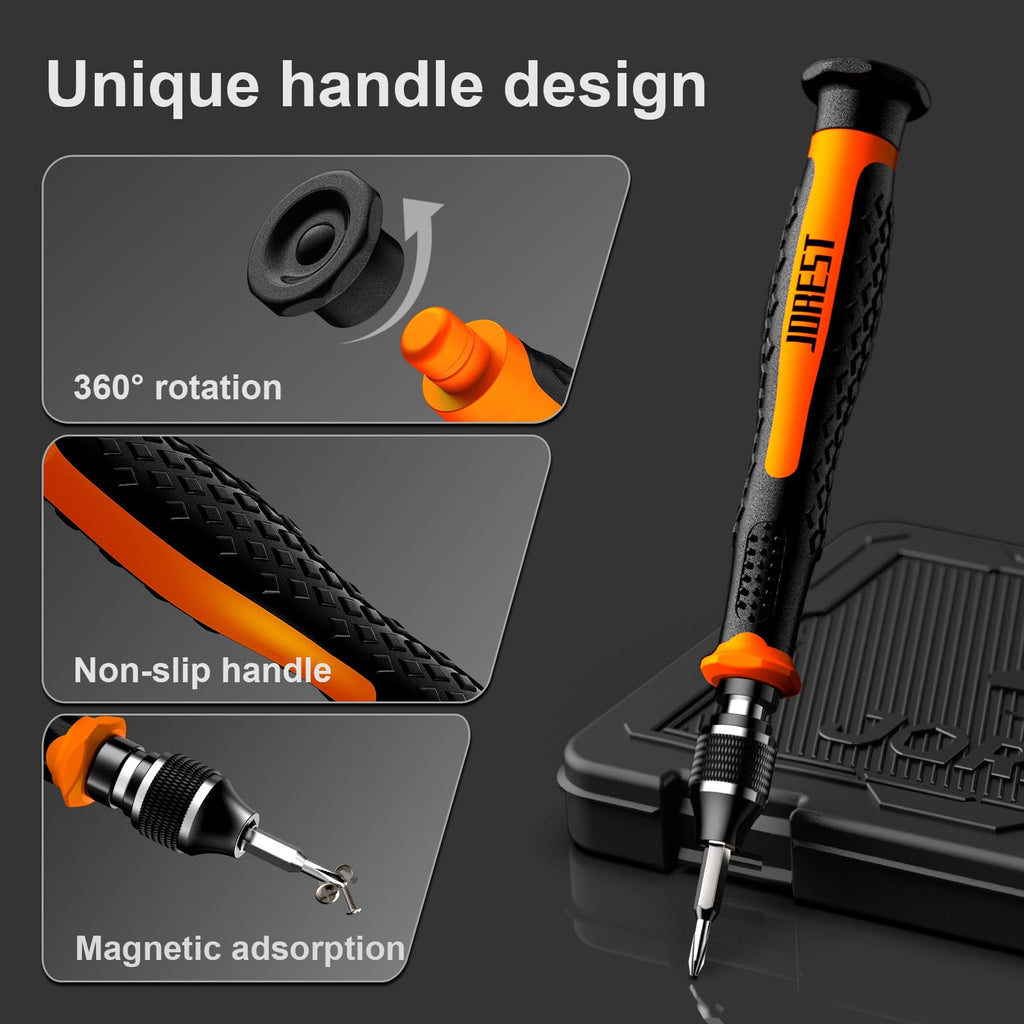 JOREST 40Pcs Precision Screwdriver Set, Mini Tool Kit with Security Torx T5 T6 T8 T9, Triwing Y00, Star P5, Repair for Laptop, Switch, PS4, Xbox, MacBook, iPhone, Ring Doorbell, Watch, Glasses