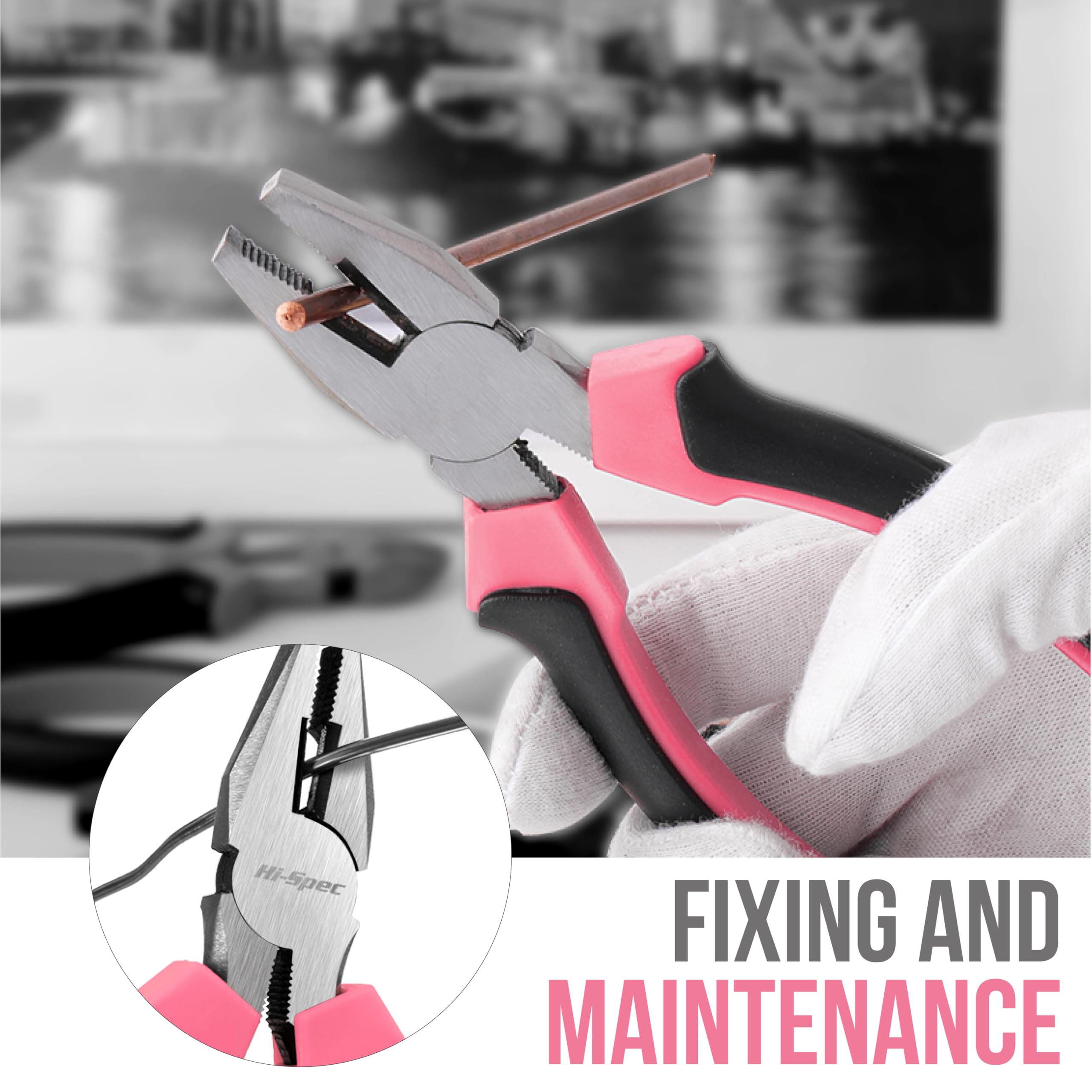 Hi-Spec Pink Small Tool Kit for Home DIY, Repairs & Crafts – 24pc Lady Tool Set with Mini Hammer, Pliers, Screwdriver Set, Hex Keys & Tape Measure in Compact Tool Box Case – Gift for Women