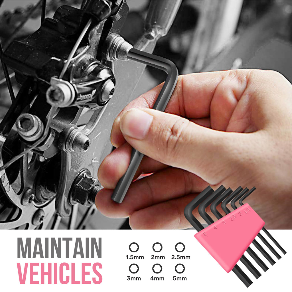 Hi-Spec Pink Small Tool Kit for Home DIY, Repairs & Crafts – 24pc Lady Tool Set with Mini Hammer, Pliers, Screwdriver Set, Hex Keys & Tape Measure in Compact Tool Box Case – Gift for Women